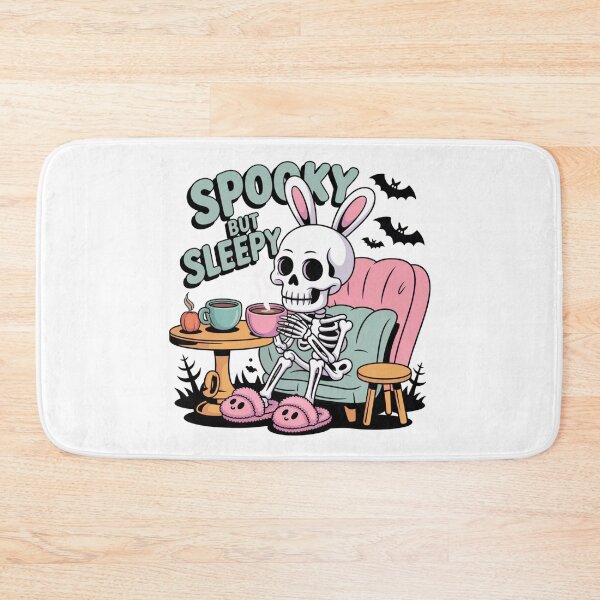 Item preview, Spooky but Sleepy – Cozy Skeleton with Coffee designed and sold by ArtByYunus.