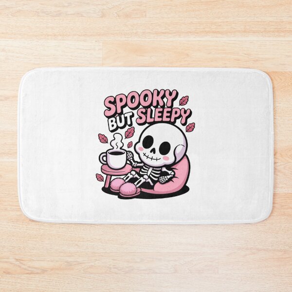 Item preview, Spooky but Sleepy – Cozy Skeleton with Coffee designed and sold by ArtByYunus.