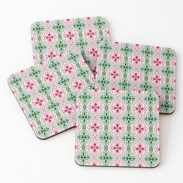 Item preview, Flower Red Green Seamless Fabric Patterns designed and sold by iSaRinRaDa.