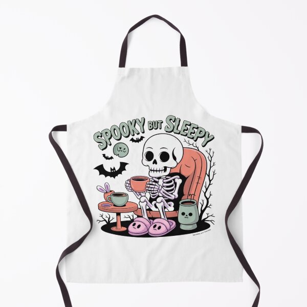 Item preview, Spooky but Sleepy – Cozy Skeleton with Coffee designed and sold by ArtByYunus.