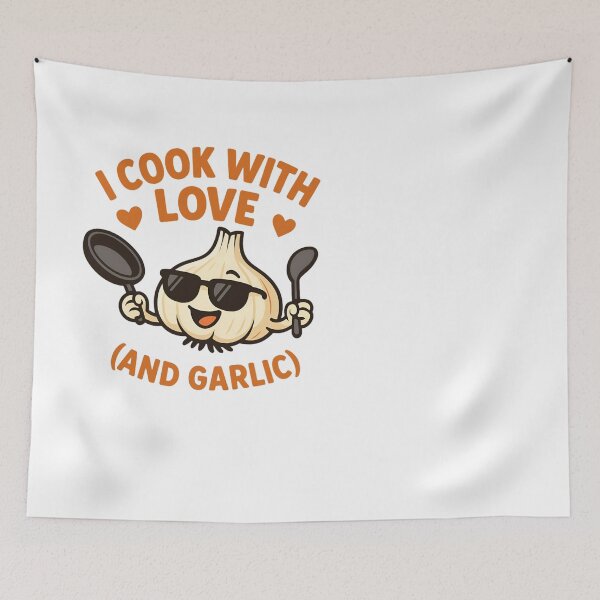 Item preview, Kitchen Humor I Cook With Love and Garlic designed and sold by Blok45.