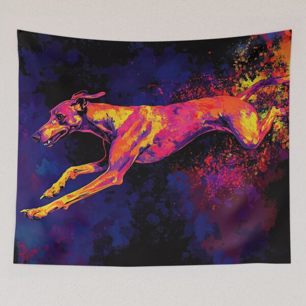Item preview, Abstract dog in fire colors designed and sold by olenapetol.