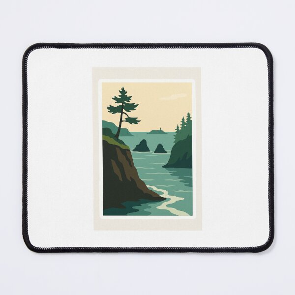 Item preview, Cape Flattery Coast – Minimalist Vector Landscape of Washington’s Rugged PNW Shore designed and sold by Youssef-BM.