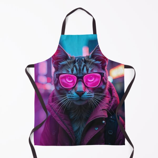 Artikelvorschau, Cyberpunk-Katzen-Poster – Neon-futuristische Glitch-Kunst – Wanddekoration im NFT-Stil entworfen und verkauft von ArtByRahim.