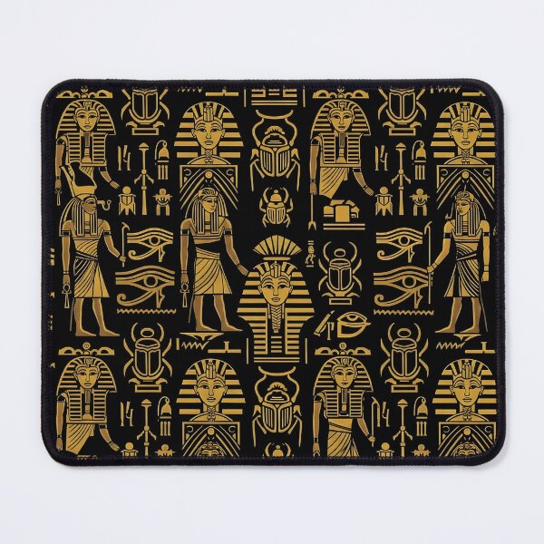 Item preview, Ancient Egyptian Patterns Collection: Hieroglyphs, Gods & Pharaohs in Gold & Black designed and sold by AV.