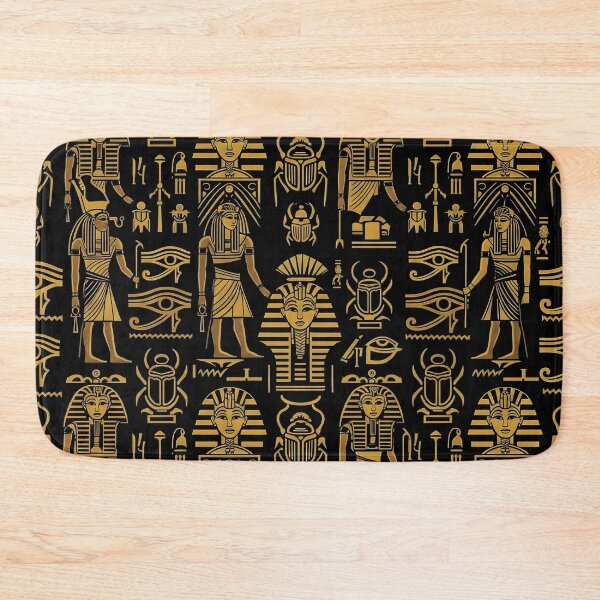 Item preview, Ancient Egyptian Patterns Collection: Hieroglyphs, Gods & Pharaohs in Gold & Black designed and sold by AV.