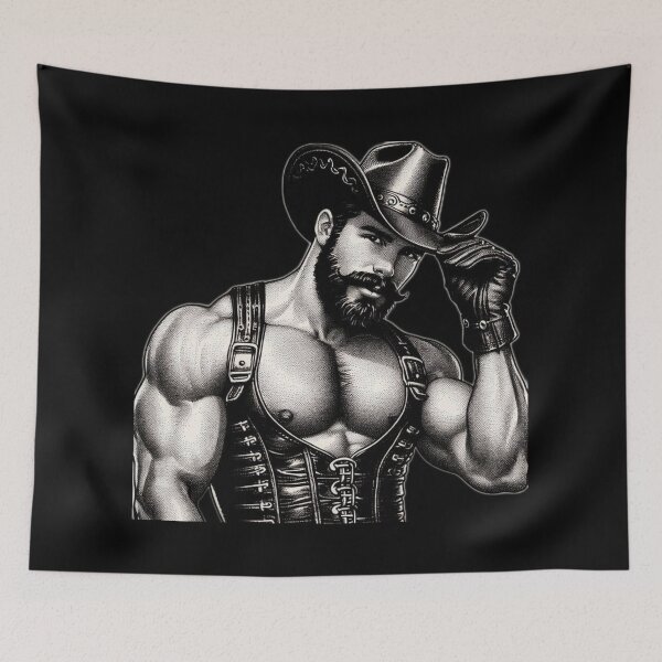 Item preview, Gay San Francisco Leather Howdy Cowboy Gay Pride Graphic Design designed and sold by ItsAKinkThing.