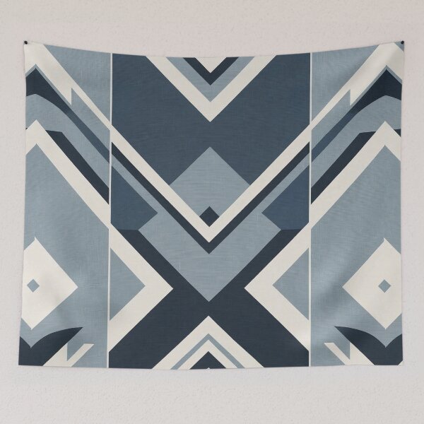 Item preview, Abstract Geometric Art in Blue Tones designed and sold by Rue Market.