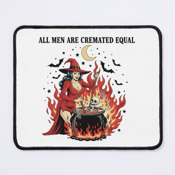 Item preview, All Men Are Cremated Equal - Witch Brewing Skeleton designed and sold by DropRomance.