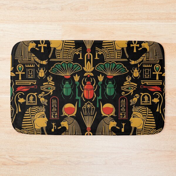 Item preview, Ancient Egyptian Patterns Collection: Hieroglyphs, Gods & Pharaohs in Gold & Black designed and sold by AV.
