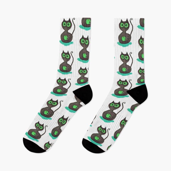 Item preview, Enjoy this lucky black cat with your morning cup of coffee designed and sold by GwendolynLee.