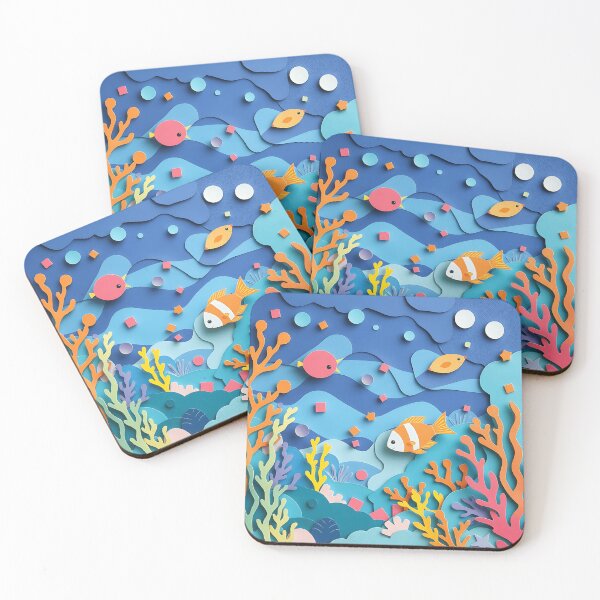 Item preview, Vibrant Underwater Paper Collage designed and sold by sharon1210.