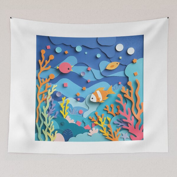 Item preview, Vibrant Underwater Paper Collage designed and sold by sharon1210.