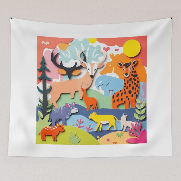 Item preview, Vibrant Wild Animal Collage designed and sold by sharon1210.