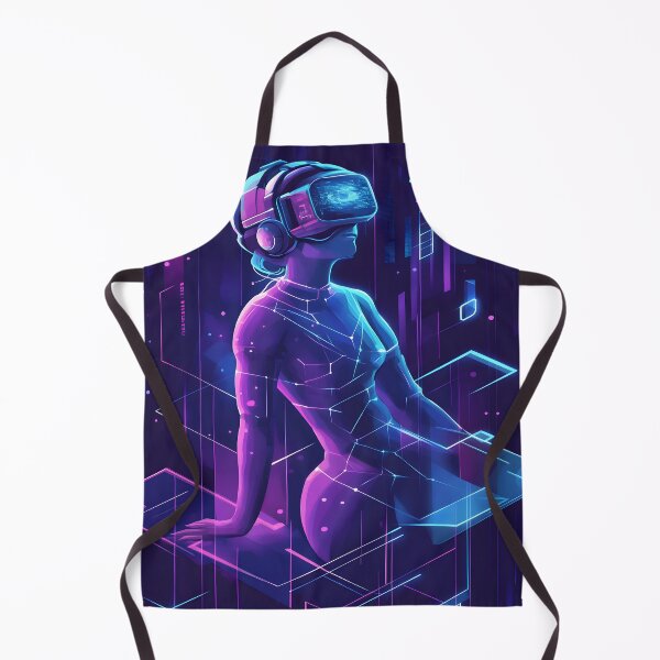Item preview, Cyber Dreamscape – Futuristic VR Woman in Neon Virtual World designed and sold by !Shirt Stains!.