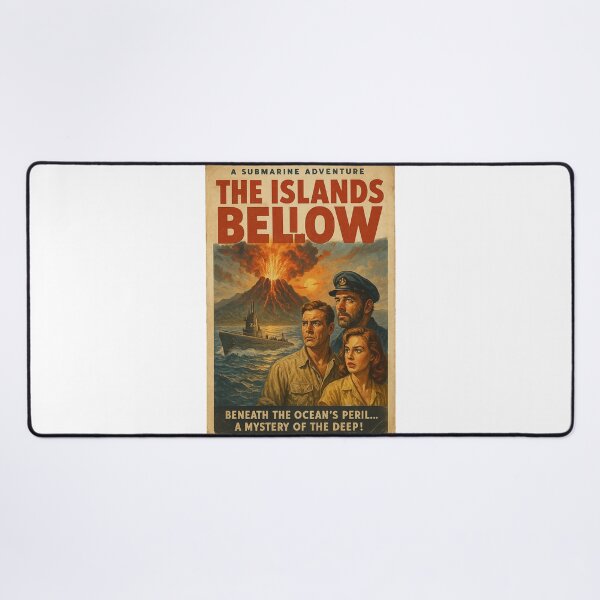 Item preview, The Islands Below – Retro Submarine Adventure Poster designed and sold by NeonVaultStudio.