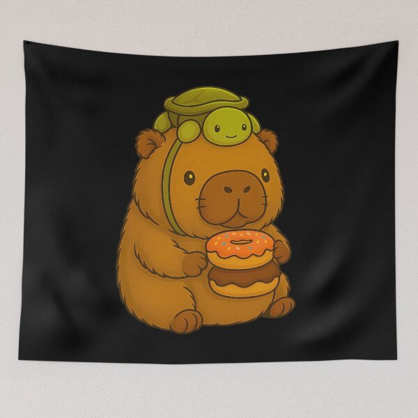Item preview, Cute Capybara and Turtle Backpack Donuts Kawaii Capibara designed and sold by ivotee.