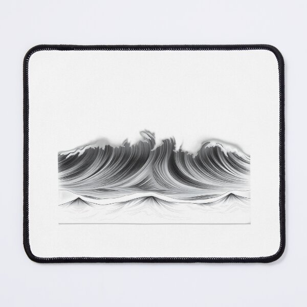 Item preview, Detailed Charcoal Ocean Waves Sketch designed and sold by sharon1210.