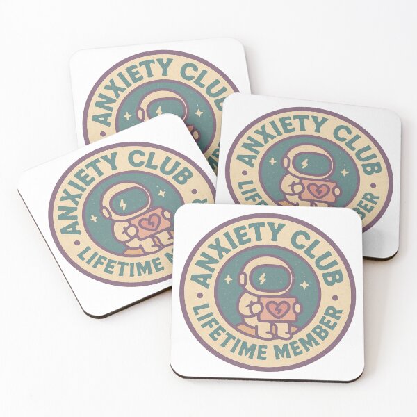 Item preview, Retro Astronaut Sticker – Anxiety Club Lifetime Member designed and sold by LoomisDreams.