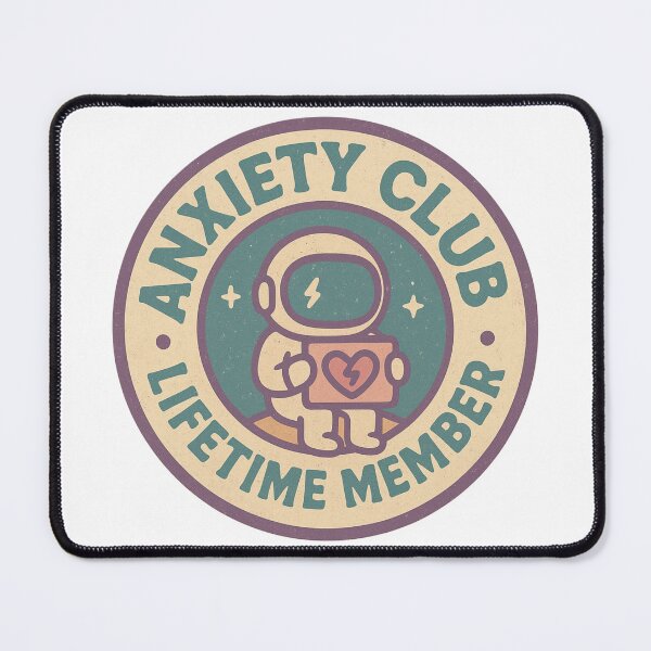 Item preview, Retro Astronaut Sticker – Anxiety Club Lifetime Member designed and sold by LoomisDreams.