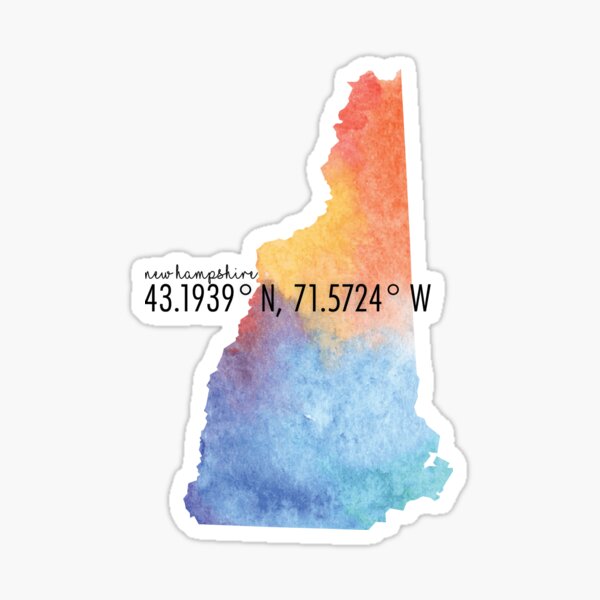 Item preview, New Hampshire watercolor Coordinates designed and sold by Sabrina Joelle.