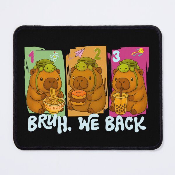 Item preview, Bruh We Back Cute Capybara and Turtle Backpack Back to School Kawaii Capibara designed and sold by ivotee.