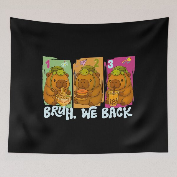 Item preview, Bruh We Back Cute Capybara and Turtle Backpack Back to School Kawaii Capibara designed and sold by ivotee.