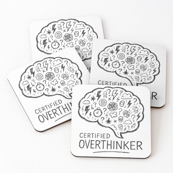 Item preview, Hand-Drawn Poster – Certified Overthinker (Busy Brain) designed and sold by LoomisDreams.