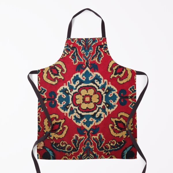 Item preview, Uzbekistan Neem Embroidery Red Fancywork Carpet designed and sold by GrinGalore.