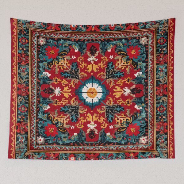 Item preview, Uzbekistan Neem Embroidery Fancywork Carpet Pattern designed and sold by GrinGalore.