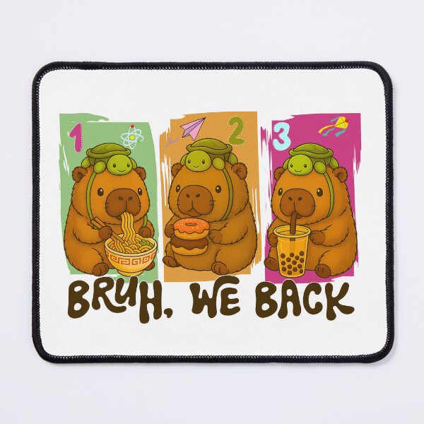 Item preview, Bruh We Back Cute Capybara and Turtle Backpack Back to School Kawaii Capibara designed and sold by ivotee.