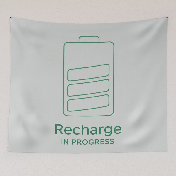 Item preview, Minimalist Poster – Recharge in Progress (Green Battery) designed and sold by LoomisDreams.