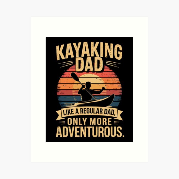 Item preview, Kayaking Dad Retro Sunset Design – Like a Regular Dad Only More Adventurous – Vintage Distressed Outdoor Paddle Gift designed and sold by BMLprint ⭐⭐⭐⭐⭐.
