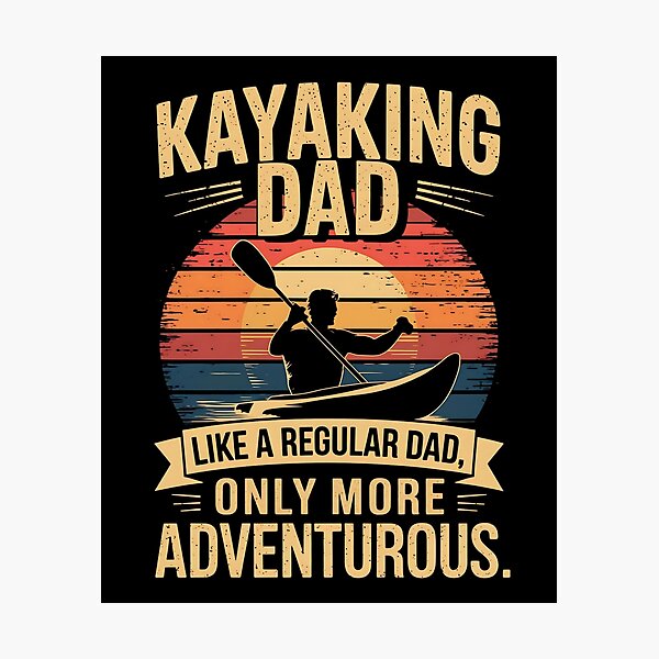 Item preview, Kayaking Dad Retro Sunset Design – Like a Regular Dad Only More Adventurous – Vintage Distressed Outdoor Paddle Gift designed and sold by BMLprint ⭐⭐⭐⭐⭐.