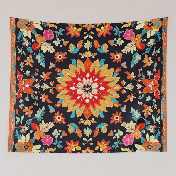 Item preview, Uzbekistan Neem Embroidery Fancywork Bright Carpet  designed and sold by GrinGalore.