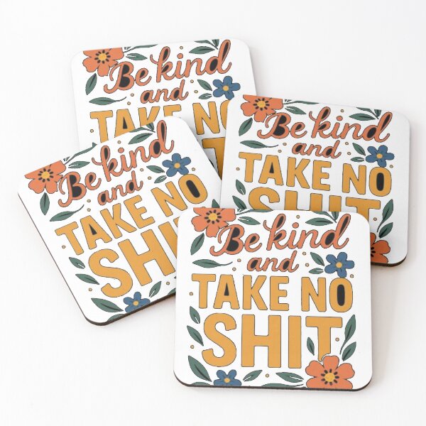 Item preview, Be kind and take no shit _ Bold feminist floral quate sticker  designed and sold by KDesignCrafts.