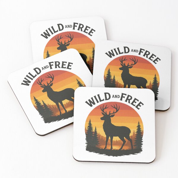 Item preview, Wild and Free Deer Silhouette designed and sold by LiveOutdoor.