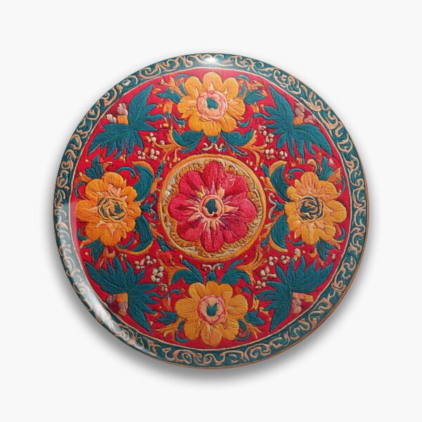 Item preview, Uzbekistan Nim Embroidery Fancywork Flowers Carpet  designed and sold by GrinGalore.