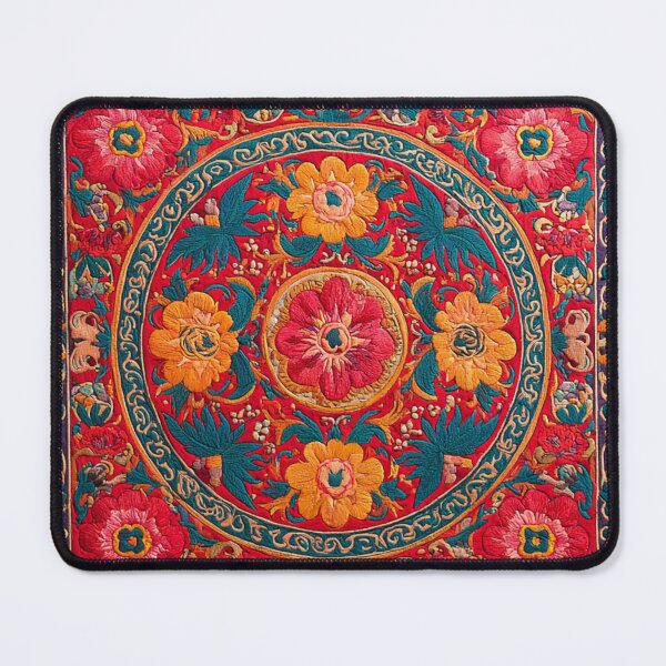 Item preview, Uzbekistan Nim Embroidery Fancywork Flowers Carpet  designed and sold by GrinGalore.