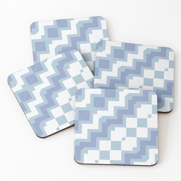 Item preview, Ikat woven spirit lines soft indigo sage fog white misty blue gray designed and sold by zephstudoartist.