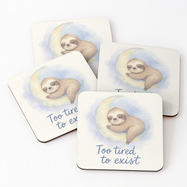 Item preview, Cute Poster – Sloth Sleeping on the Moon (Too Tired to Exist) designed and sold by LoomisDreams.