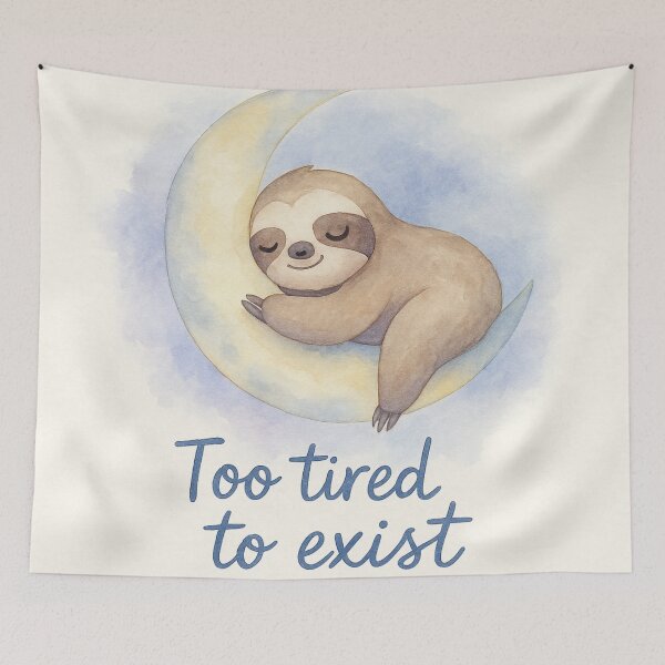 Item preview, Cute Poster – Sloth Sleeping on the Moon (Too Tired to Exist) designed and sold by LoomisDreams.