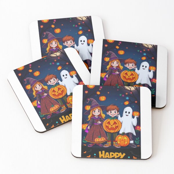 Item preview, Enfants en Costumes d’Halloween & Citrouilles Lumineuses. Halloween Kids in Costumes & Glowing Pumpkins designed and sold by Drawingshirts.
