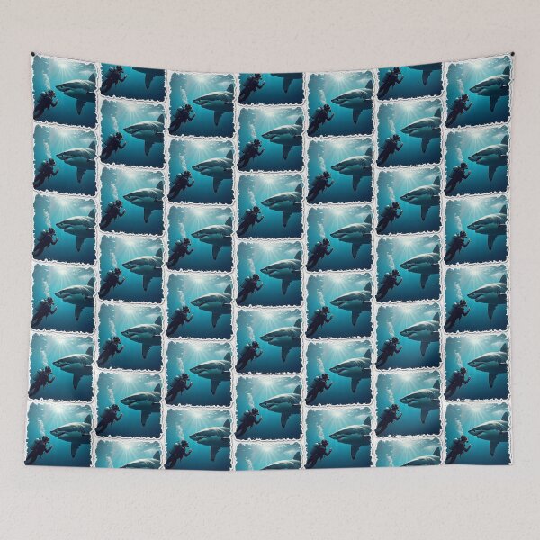 Item preview, Great White Shark and Diver – Underwater designed and sold by pixeldizajn.