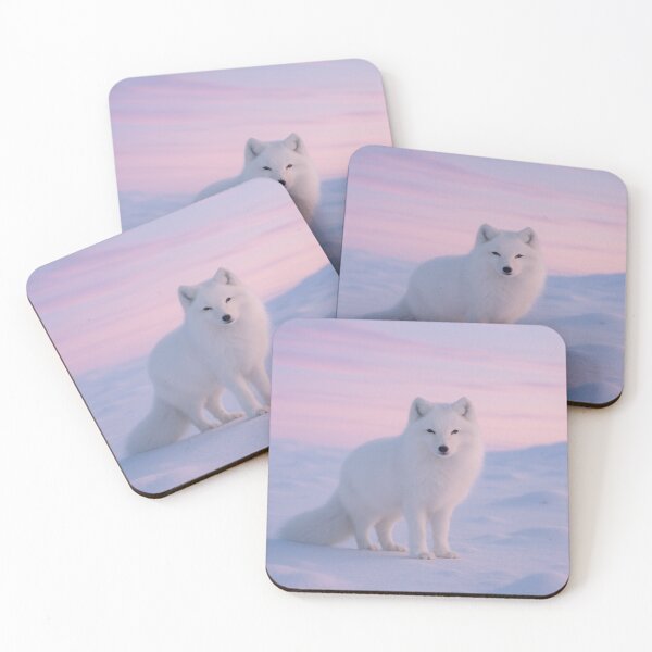 Item preview, Graceful Arctic Fox in a Snowy Twilight Scene designed and sold by Enchanting Art Vista.
