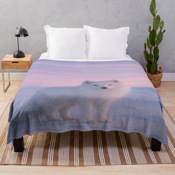 Item preview, Graceful Arctic Fox in a Snowy Twilight Scene designed and sold by Enchanting Art Vista.