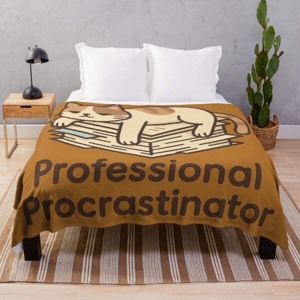 Item preview, Lazy Cat on Paper Stack – Professional Procrastinator Illustration designed and sold by LoomisDreams.
