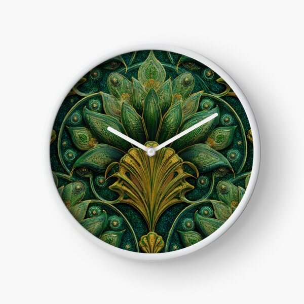 Item preview, Art Nouveau Luxury Gold Green Pattern designed and sold by GrinGalore.