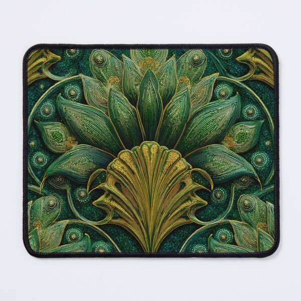 Item preview, Art Nouveau Luxury Gold Green Pattern designed and sold by GrinGalore.