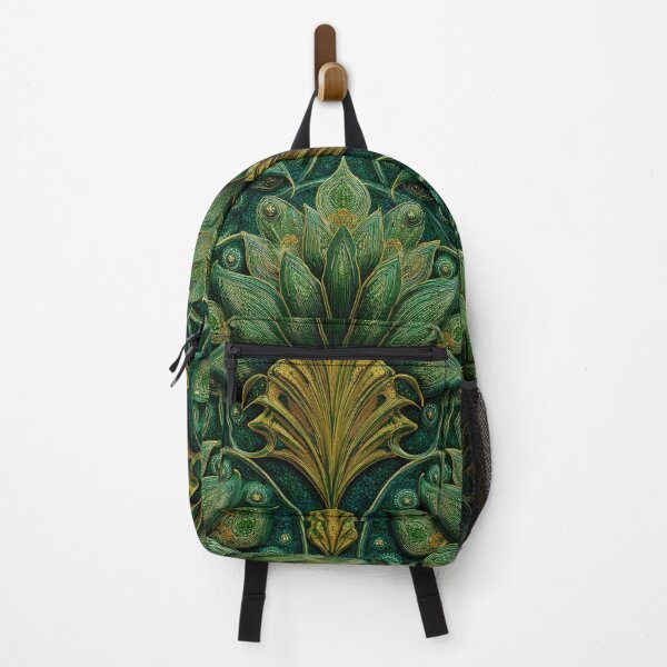 Item preview, Art Nouveau Luxury Gold Green Pattern designed and sold by GrinGalore.